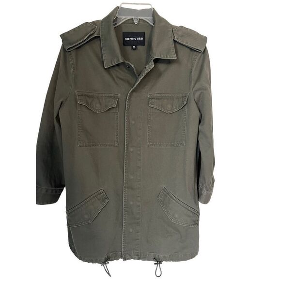 WHO WHAT WEAR Oversized Military Canvas 100% Cotton Jacket M - Picture 5 of 12